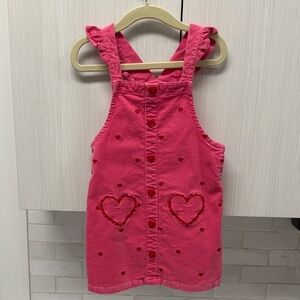 Gymboree Pink Corduroy Heart Button-Up Dress